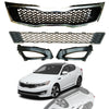 2011 2012 2013 Kia Optima EX LX Front Upper Lower Bumper Grilles with Fog Covers Bezels 4pc by AutoModed