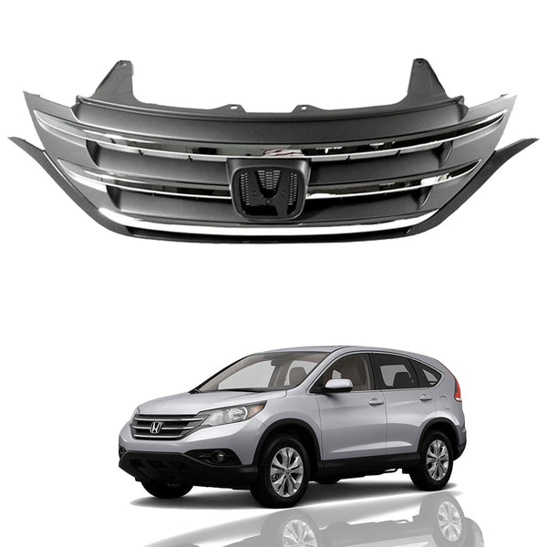 2012 2013 2014 Honda CRV Front Upper Bumper Grille with Chrome Trim by
