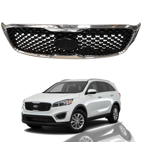 2016 2017 Kia Sorento Front Upper Bumper Grille with Chrome Trim by AutoModed