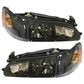 1993 1997 Toyota Corolla Headlights Assembly & Parking Corner Lights Left Right Set 4pcs by AutoModed