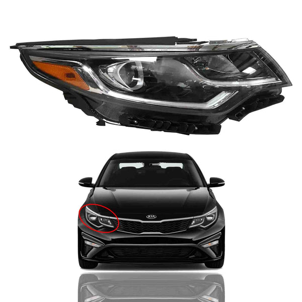 2019 2020 Kia Optima Headlight Assembly Halogen with LED Daytime Running Lamp Passenger Side by AutoModed