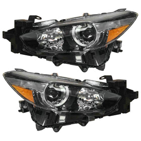 2017 2018 Mazda 3 Headlight Assembly Halogen Projector Left Right Pair by AutoModed