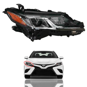 2018 2019 2020 Toyota Camry L LE SE Headlight Assembly Halogen with LED Projector Passenger Side by AutoModed