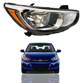 2015 2016 2017 Hyundai Accent Headlight Assembly Halogen Passenger Side by AutoModed