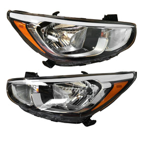 2015 2016 2017 Hyundai Accent Headlight Assembly Halogen Left Right Pair by AutoModed