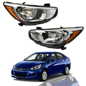 2015 2016 2017 Hyundai Accent Headlight Assembly Halogen Left Right Pair by AutoModed