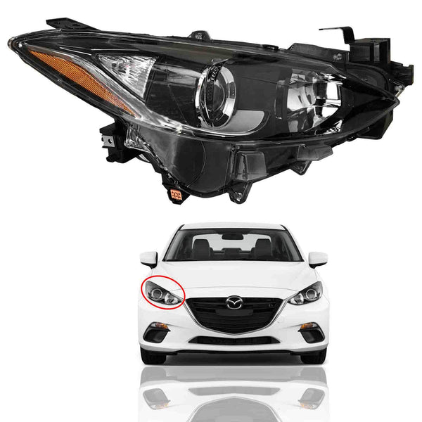 2014 2015 2016 Mazda 3 Sport Hatchback / Sedan Headlight Assembly Halogen Passenger Side by AutoModed