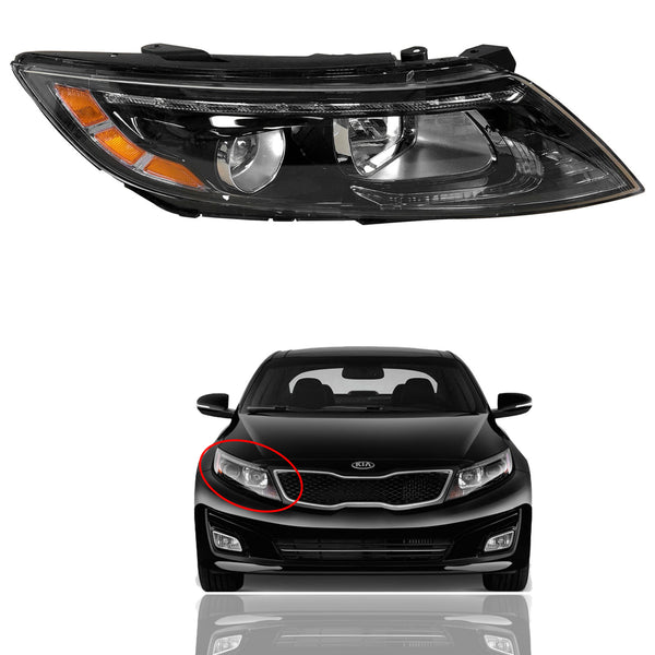2014 2015 Kia Optima Headlight Assembly Halogen with LED Tube Projector Passenger by AutoModed