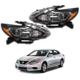 2016 2017 2018 Nissan Altima Headlight Assembly Halogen Left Right Pair by AutoModed