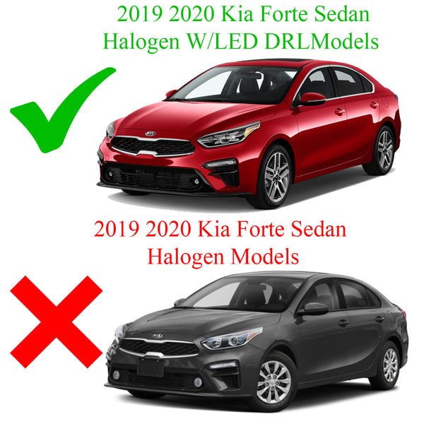 2019 2020 2021 Kia Forte Sedan Headlight Assembly Halogen with LED