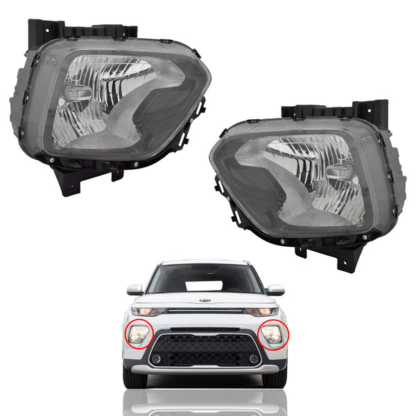 2020 2021 2022 Kia Soul Headlight Assembly Halogen Left Right Pair by AutoModed