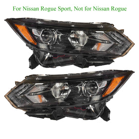 2020 2021 2022 Nissan Rogue Sport Headlight Assembly Halogen with LED Projector Left Right Pair by AutoModed