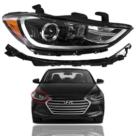 2017 2018 Hyundai Elantra Headlight Assembly Halogen with Mounting Retainer Bracket Passenger Side 2pc by AutoModed