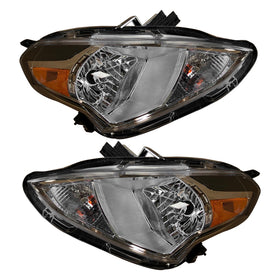2015 2016 2017 2018 2019 Nissan Versa Headlight Assembly Halogen Chrome Housing Left Right Pair by AutoModed