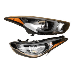 2014 2015 2016 Hyundai Elantra Headlight Assembly with LED Projector Left Right Pair by AutoModed