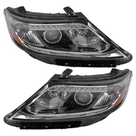 2014 2015 Kia Sorento EX SX Headlight Assembly Halogen with LED DRL Projector Left Right Pair by AutoModed