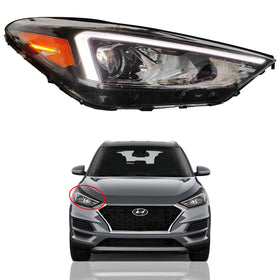 2019 2021 Hyundai Tucson Headlight Assembly Halogen with LED DRL Passenger Side by AutoModed