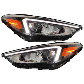 2019 2021 Hyundai Tucson Headlight Assembly Halogen with LED DRL Left Right Pair by AutoModed