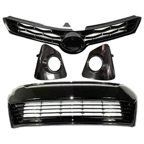 2014 2015 2016 Toyota Corolla S Front Upper Lower Grille With Fog Covers Set by AutoModed