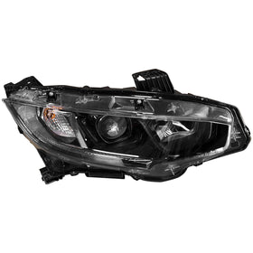 For 2016 2017 2018 2019 2020 2021 Honda Civic Black Headlight Headlamp Halogen LED Right Passenger Side RH by Automoded