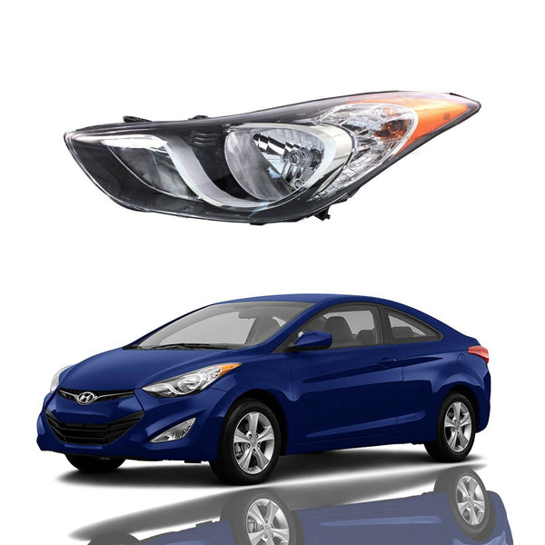 2011 2012 2013 Hyundai Elantra Headlight Assembly Halogen Chrome Driver Side by AutoModed