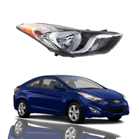 2011 2012 2013 Hyundai Elantra Headlight Assembly Halogen Chrome Passenger Side by AutoModed