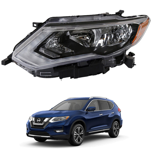 2017 2018 2019 Nissan Rogue Headlight Assembly Halogen Chrome