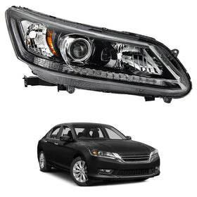 2013 2014 2015 Honda Accord Sedan Headlight Assembly Halogen Black & Chrome Passenger Side by AutoModed