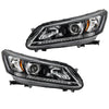 2013 2014 2015 Honda Accord Sedan Headlight Assembly Halogen Black & Chrome Left Right Pair by AutoModed