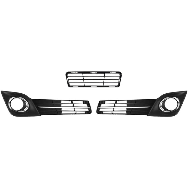 2012 2014 Toyota Camry SE Front Lower Bumper Grille & Fog Light Covers Assembly Set 3pcs by AutoModed