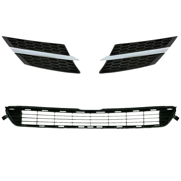 2013 2014 2015 Toyota RAV4 Front Upper & Middle Bumper Grille Assembly Set 3pcs by AutoModed