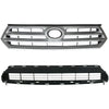 2011 2012 2013 Toyota Highlander Front Upper and Lower Bumper Grille Assembly Set 2pcs by AutoModed