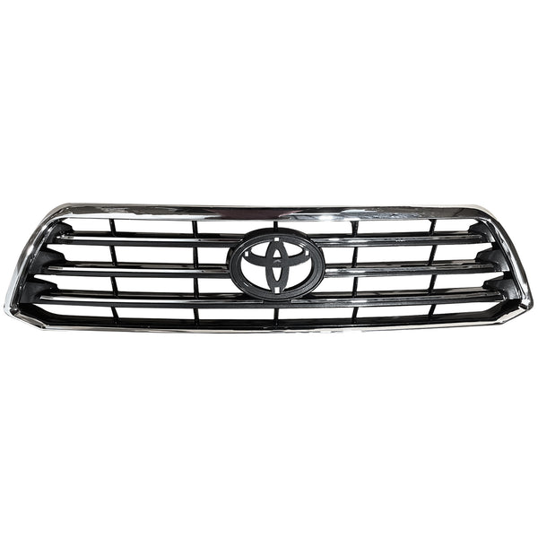 2008 2009 2010 Toyota Highlander Front Upper Bumper Grille Assembly Black Chrome by AutoModed