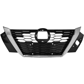 2020 2021 2022 Nissan Sentra Front Upper Bumper Grille Assembly Chrome Black by AutoModed