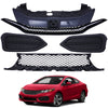 2014 2015 Honda Civic Coupe Front Upper Lower Grilles & Fog Light Bezels Set 4pcs by AutoModed