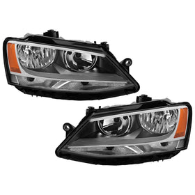 2011 2018 Volkswagen Jetta Halogen Headlight Assembly Left Right Pair by AutoModed