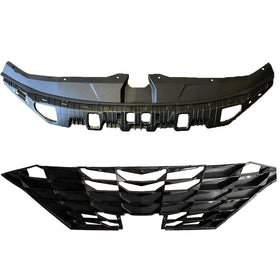 2021 2023 Hyundai Elantra Front Grille Assembly & Radiator Cover Sight Shield Set by Automoded