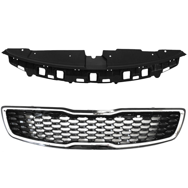 2017 2018 Kia Forte5 EX LX Front Upper Bumper Grille & Radiator Sight Shield Cover Assembly by Automoded