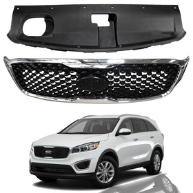 2016 2018 Kia Sorento Front Upper Bumper Grille & Radiator Sight Shield Cover Assembly by Automoded