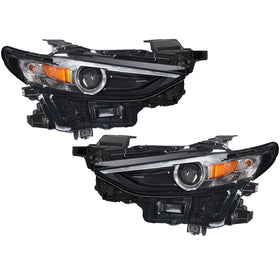 2019 2020 2021 2022 Mazda 3 Front Headlight Headlamp Assembly LED w/o AFS Left Right Pair by Automoded