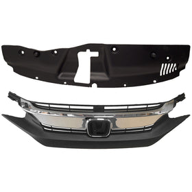 2016 2018 Honda Civic Front Upper Bumper Grille & Radiator Sight Shield Cover Assembly by Automoded