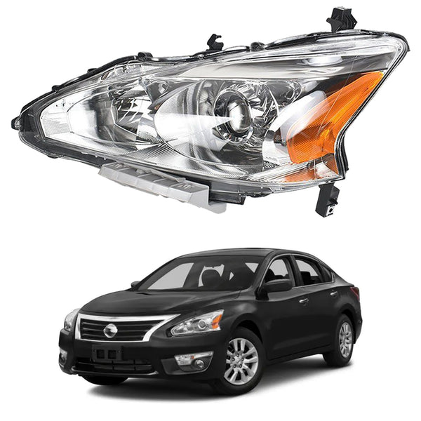 2013 2014 2015 Nissan Altima Front Headlight Headlamp Assembly Chrome Halogen Driver Side by Automoded