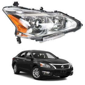 2013 2014 2015 Nissan Altima Front Headlight Headlamp Assembly Chrome Halogen Passenger Side by Automoded