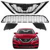 2016 2017 2018 2019 Nissan Sentra Front Upper Lower Grilles and Fog Bezels Covers Set by Automoded