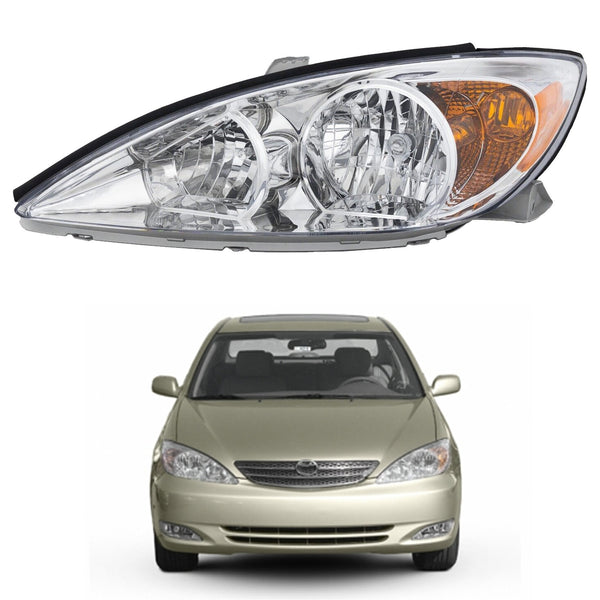 2002 2003 2004 Toyota Camry LE XLE Halogen Headlight Headlamp Assembly Chrome Housing Driver Side by Automoded