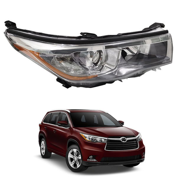 2014 2015 2016 Toyota Highlander Halogen Projector Headlight Headlamp Assembly Passenger Side by Automoded