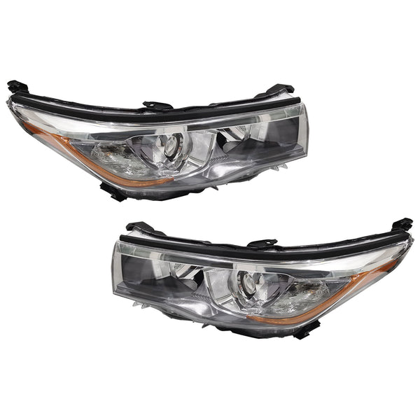 2014 2015 2016 Toyota Highlander Halogen Projector Headlight Headlamp Assembly Left Right Pair by Automoded