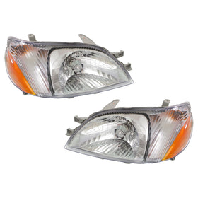 2000 2001 2002 Toyota Echo Halogen Headlight Headlamp Assembly Left Right Pair by Automoded