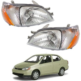 2000 2001 2002 Toyota Echo Halogen Headlight Headlamp Assembly Left Right Pair by Automoded