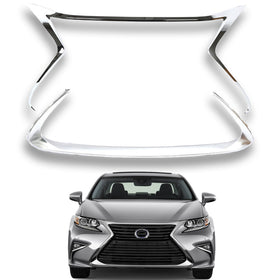 2016 2017 2018 Lexus ES300h & ES350 Front Grille Trim Molding Set Chrome 2pcs by AutoModed